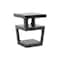 Baxton Studio Clara Black Modern End Table with 3-Tiered Glass Shelves 102-5099 - alternate 1